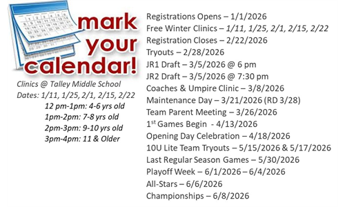 2026 Important Dates